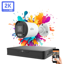 UNIVIEW 1 kamerás IP kamera rendszer 4MP színes éjszakai látással megfigyelő kamera