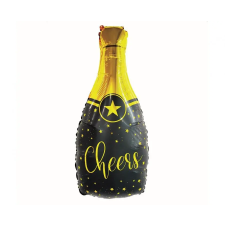 Ünnepel B&amp;C Champagne Cheers, Pezsgős üveg fólia lufi 76 cm party kellék