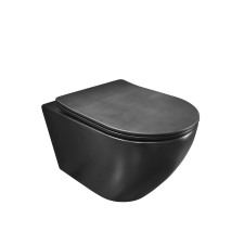  UNO perem nélküli fali WC matt fekete szaniter
