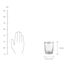UPSCALE vizes pohár arany szegéllyel 345 ml üdítős pohár