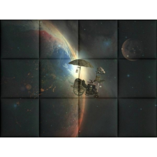  Űr KERMA-47 nyomtatott műbőr falikép grafika, keretezett kép