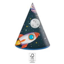 Űr Űr Rocket Space parti kalap, csákó 6 db-os FSC party kellék
