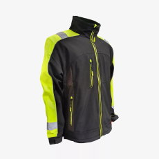 Urgent GL-8364 munkavédelmi softshell kabát fekete/UV sárga színben