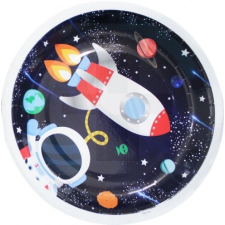  Ürhajó mintás papirtányér - 8 db/csomag party kellék