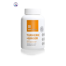 USA Medical Kurkuma kapszula gyömbérrel és BioPerine® feketeborssal TURMERIC+GINGER – 60 db vitamin és táplálékkiegészítő