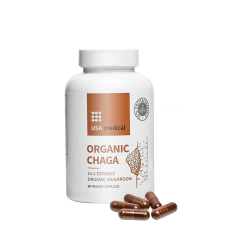 USA Medical Organic Chaga - Hamvaskéreg Gomba Kapszula Acerola Kivonattal (60 Kapszula) vitamin és táplálékkiegészítő