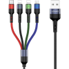 USAMS Fonott Kábel U26 4w1 3m 2A Gyors Töltés 2x Lightning/MicroUSB/USB-C SJ413USB01 US-SJ413 (63757-uniw)