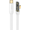 USAMS ICEFLAKE adatkábel (Type-C - Type-C, 100W, PD gyorstöltő, 120cm, 90 fokos) FEHÉR (SJ584USB02) (USA894)