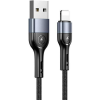 USAMS Kábel Fonott U55 2A Lightning Fekete 1 m SJ448USB01 US-SJ448 (112223)