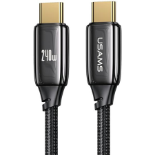 USAMS kábel fonott U82 USB-C na USB-C 2m 240W PD 3.1 Fast Charging fekete SJ581USB01 (US-SJ581) mobiltelefon kellék