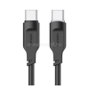 USAMS LITHE SERIES adatkábel (Type-C - Type-C, 100W, PD gyorstöltő, 120cm, LED jelzés) FEKETE (SJ567USB01)