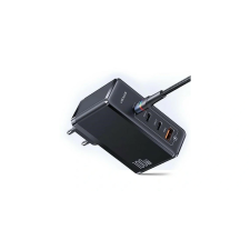 USAMS PD T50 3x USB-C / USB-A Hálózati töltő - Fekete (100W) mobiltelefon kellék