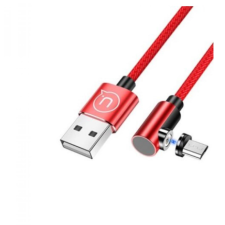 USAMS SJ446USB02 jobb oldalas mágneses USB Micro - USB töltőkábel 1m piros (SJ446USB02) kábel és adapter