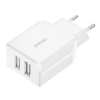 USAMS T24 hálózati töltő 2 x USB aljzat (5V / 2100 mA, gyorstöltés támogatás) FEHÉR TCL 408, Xiaomi Poco F5 Pro, Huawei Nova 11i, Gigaset GL390, TCL 403, Nothing Phone (2), Honor Pad X9 , Mot