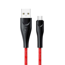 USAMS Töltő és adatkábel USB/Micro-USB csatlakozóval 2A 1 méter Usams U41 SJ393 piros kábel és adapter