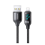 USAMS U78 adatkábel és töltő (USB - lightning 8pin, 2.4A, gyorstöltés támogatás, 120cm, cipőfűző minta) FEKETE Apple IPAD 2, Apple iPhone 5, Apple iPhone 5S, Apple iPhone 5C, Apple IPAD min