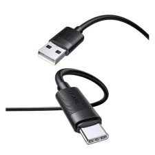 USAMS u94 adatkábel (usb - type-c, 18w, gyorstöltő, 100cm) fekete kábel és adapter