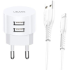USAMS XTXLOGT1804 hálózati töltő 100cm-es Lightning kábellel fehér (XTXLOGT1804)