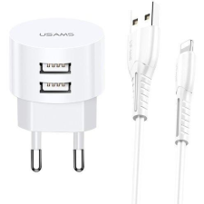 USAMS XTXLOGT1804 hálózati töltő 100cm-es Lightning kábellel fehér (XTXLOGT1804) mobiltelefon kellék