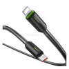USAMS YU adatkábel (Type-C - lightning, 30W, gyorstöltő, 100cm) FEKETE (SJ735USB01)