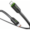 USAMS Yu Adatkábel Type-C - Lightning, Cipőfűző, Fekete ( )