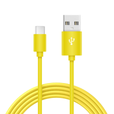 USB-C töltőkábel 1m - Sárga kábel és adapter