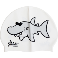  Úszósapka Swimfit cápás fehér úszófelszerelés