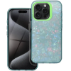 utángyártott Apple iPhone 14, Műanyag hátlap védőtok + szilikon keret, kristály minta, Tutti-Frutti Case, zöld
