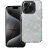 utángyártott Apple iPhone 16 Plus, Műanyag hátlap védőtok + szilikon keret, kristály minta, Tutti-Frutti Case, fekete/ezüst