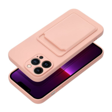 utángyártott Apple iPhone 16 Pro Max kártyatartós szilikon tok, rózsaszín tok és táska