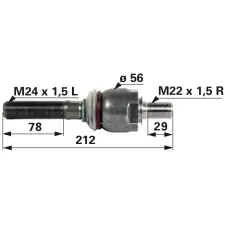 utángyártott Axiális csukló Steyr - M24 x 1,5 L / M22 x 1,5 autóalkatrész