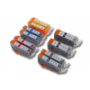 utángyártott Canon CLI-526BK helyettesítő 10 db tintapatron (Cián / Fekete / Fekete / Fehér / Magenta / Sárga) - Utángyártott