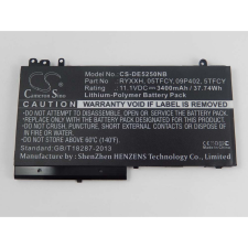 utángyártott Dell Latitude 12 5000 készülékhez laptop akkumulátor (11.1V, 3400mAh / 37.74Wh, Fekete) - Utángyártott dell notebook akkumulátor