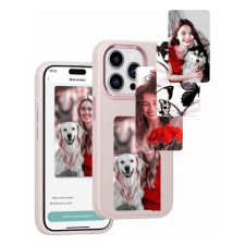 utángyártott E-Ink okos telefontok, programozható NFC kijelzővel iPhone 15 Pro, rózsaszín tok és táska