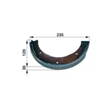 utángyártott Fékpofa Case IH - 235 x 30 x 120 mm autóalkatrész