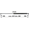utángyártott Gázrugó első és hátsó ablakhoz Massey Ferguson 3384671M1 - 210 N, hossz 497 mm