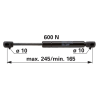 utángyártott Gázrugó Massey Ferguson 4286448M1 - 600 N, hosszúság 245 mm