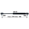 utángyártott Gázrugó tetőnyíláshoz Same - 100 N, hossz 275 mm