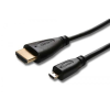 utángyártott Panasonic Lumix DMC-TZ91 készülékhez átalakító kábel (HDMI-A (Apa), micro HDMI-D (Apa), 1.4m, Fekete) - Utángyártott