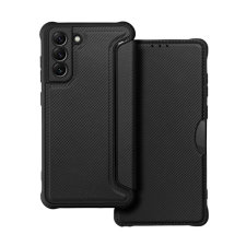 utángyártott Razor book Samsung Galaxy S21 FE flip tok, fekete tok és táska