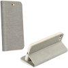 utángyártott Samsung Galaxy S25 Edge SM-S937, Oldalra nyíló tok, stand, Luna Book, ezüst