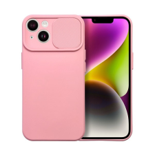 utángyártott Slide Apple iPhone 14, kameravédős szilikon tok, rózsaszín tok és táska