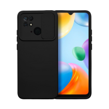 utángyártott Slide Xiaomi Redmi 10C, kameravédős szilikon tok, fekete tok és táska