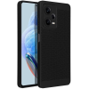 utángyártott Xiaomi Redmi 12 4G, Műanyag hátlap védőtok, légáteresztő, lyukacsos minta, Breezy, fekete