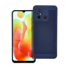 utángyártott Xiaomi Redmi 12C, Műanyag hátlap védőtok, légáteresztő, lyukacsos minta, Breezy, sötétkék tok és táska