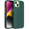 utángyártott Xiaomi Redmi 14C / Poco C75, Szilikon tok, közepesen ütésálló, fémhatású kamera keret, Frame Case, zöld