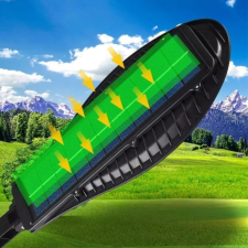  Utcai lámpa napelemes töltéssel, LED, 60 W, fekete kültéri világítás