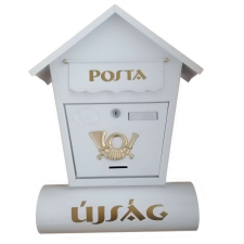Utcai postaláda újságtartóval – fehér (BBL) postaláda
