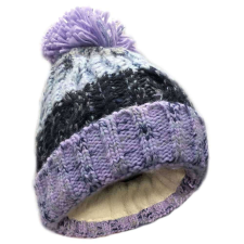 UTE sapka kötött lila-fehér pom pom férfi sapka