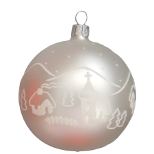  Üveg gömb Fehér 7 cm karácsonyfadísz